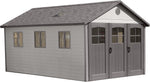 Lifetime 60282 Heavy Duty Garden Storage Shed, 7 x 12 ft (213 x 366 cm), High-Density Polyethylene (HDPE), Steel-Reinforced Apex Roof, Tan