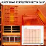 Far Infrared Wooden Sauna with Recliner, Personal Indoor Home Spa, Traditional Saunas Room with 7 Color Lights, 10 Minutes Warm-up Heater Tube & Carbon Panels, Oxygen Bar (2300W/220V, Hemlock)