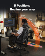 LiberNovo PRO AirFlow Dynamic Ergonomic Office Chair, Desk Chair with Active AirFlow Seat Ventilation, 2 Ventilation Speeds, 5 Recline, Built-in Spine Stretch, for Home Office, Glacier 48cm