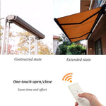 Patio Electric Deck Awnings, 6.56×4.9ft(2m×2.5m) with Waterproof Polyester Cover & Aluminum Frame, Outdoor Sun Shade Umbrellas, Beige