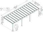 Canopia by Palram Veranda Pergola 3.4x9.5cm Patio Cover Polycarbonate Roof Stockholm Grey Clear