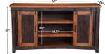 Martin Svensson Home 65" Solid Pine Wood Entertainment Center with Storage. Rustic TV Stand for TVs up to 70." Sliding Doors, Adjustable Shelves & Cable Management – Black and Honey Finish