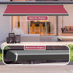 Retractable Electric Patio Awning with LED Lights & Remote Control, Aluminum Frame for Backyard, Garden, Balcony