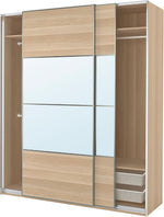 ProTuning PAX/MEHAMN/AULI Wardrobe with sliding doors, white stained oak effect double sided/white stained oak effect mirror glass, 200x66x236 cm