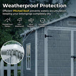 Outdoor Resin Storage Shed 6x4.4 FT, Gizoon Upgraded Waterproof Outside Sheds Storage with Floor Window Lockable Door Included, Plastic Sheds for Backyard Garden Patio Lawn Tools, Grey