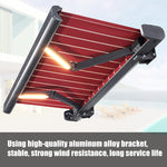 Retractable Patio Awning with LED Light, UV Heat Resistant Sunshade for Windows Doors, Ideal Courtyard Cafe Canopy