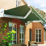 Electric Retractable Awning, Patio Window Door Outdoor Canopy with Remote Control & Manual Crank, Automatic Sunshade Shelter for Home Commercial, 118x98.4 Inch