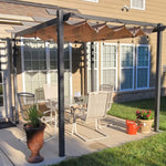 Outdoor Retractable Aluminum Pergola, sunshade grape trellis for Courtyard, Thickened aluminum alloy frame, anti-corrosion and rust-free, Flat Top Outdoor Pergola for Patio Use