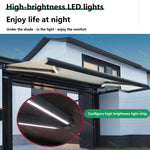 Outdoor Retractable Electric Awning UV & Water Resistant Sun Shade for Deck, Patio, Garden 2x1.5m