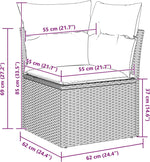 Garden Sofa Set Black Poly Rattan with Cushions 10 Pieces for Garden Balcony Patio Weatherproof Lounge Furniture with Storage Space Comfortable Upholstery Modular Ideal for Outdoor and