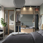 ProTuning PAX/MEHAMN/AULI Wardrobe with sliding doors, white stained oak effect double sided/white stained oak effect mirror glass, 200x66x236 cm