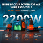 Jackery Explorer 2000V2 Portable Power Station (2024 New) + 2x 200W Solar Panels, 2040Wh LiFePO4, 2000W AC & 100W USB-C Output, 1-Hour Fast Charge, Solar Generator for Camping & Backup