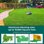 Automatic Robotic Lawn Mower,APP Control Robot Lawnmower,Cuts Up to 1500 sq m,with 30% Slope, Ultra Quiet Mowing,with Rain Sensor,Bluetooth Application Control, Safety Sensors