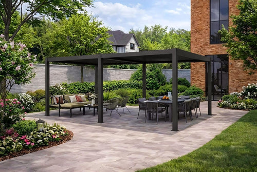 3x6m Black Pergola