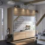 ProTuning PAX/MEHAMN/AULI Wardrobe with sliding doors, white stained oak effect double sided/white stained oak effect mirror glass, 200x66x201 cm
