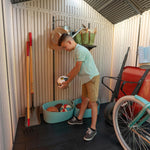 Lifetime 60282 Heavy Duty Garden Storage Shed, 7 x 12 ft (213 x 366 cm), High-Density Polyethylene (HDPE), Steel-Reinforced Apex Roof, Tan