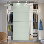 ProTuning PAX/MEHAMN/AULI Wardrobe with sliding doors, white double sided/light green mirror glass, 200x66x236 cm