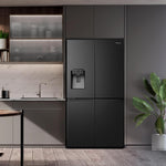 Hisense PureFlat RQ760N4SBFE 584L Total No Frost American Fridge Freezer Black Stainless Steel
