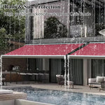 Patio Electric Retractable Awning w/LED Light, Sunshade Shelter with Manual Crank Handle & Remote Control, Outdoor Canopy for Deck Balcony Yard, 78.7x59in