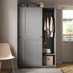 ProTuning HAUGA Wardrobe with sliding doors, grey, 118x55x199 cm