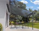 Canopia by Palram Feria Aluminium Patio Canopy 4 x 4.2 Polycarbonate Twin-Wall Panels Pergola 425 x 385 cm Grey for Roofing Your Patio