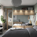 ProTuning PAX/MEHAMN/AULI Wardrobe with sliding doors, white stained oak effect double sided/white stained oak effect mirror glass, 200x66x201 cm