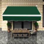 Outdoor Patio Electric Retractable Awning Sun Shade w/Remote Control & Manual Crank Handle, 3x1.5m for Courtyard Balcony Deck Shop Restaurant Cafe