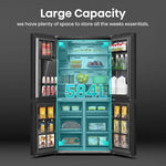 Hisense PureFlat RQ760N4SBFE 584L Total No Frost American Fridge Freezer Black Stainless Steel