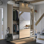 ProTuning PAX/MEHAMN/AULI Wardrobe with sliding doors, white stained oak effect double sided/white stained oak effect mirror glass, 200x66x236 cm