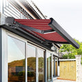Automatic Retractable Patio Awning with Remote Control, Electric Aluminum Outdoor Canopy Shade for Garden, Balcony Deck
