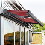 Automatic Retractable Patio Awning with Remote Control, Electric Aluminum Outdoor Canopy Shade for Garden, Balcony Deck