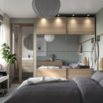 ProTuning PAX/MEHAMN/AULI Wardrobe with sliding doors, white stained oak effect double sided/white stained oak effect mirror glass, 200x66x236 cm