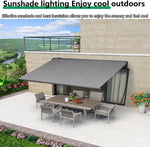 Patio Awning Electric Motorized Retractable, UV & Water-Resistant 3x2.5m Outdoor Shade Canopy for Garden Decks Sun Protection