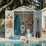 Outdoor Resin Storage Shed 6x4.4 FT, Gizoon Upgraded Waterproof Outside Sheds Storage with Floor Window Lockable Door Included, Plastic Sheds for Backyard Garden Patio Lawn Tools, Grey