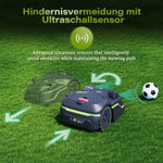 Robotic Lawnmower, Intelligent Navigation Lawn Mower Robot with 20-60mm Cutting Height Range and 35% Slope, up to 1000m², Intelligent Path Planning, for Manicured Lawn