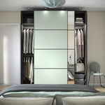 ProTuning PAX/MEHAMN/AULI Wardrobe with sliding doors, dark grey double sided/light green mirror glass, 200x66x236 cm
