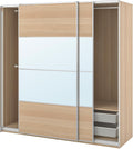 ProTuning PAX/MEHAMN/AULI Wardrobe with sliding doors, white stained oak effect double sided/white stained oak effect mirror glass, 200x66x201 cm