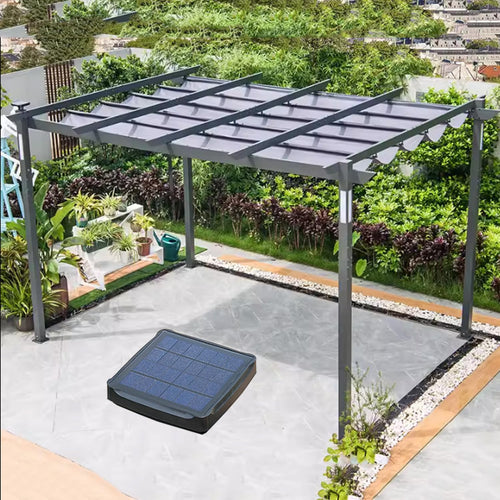 Top Outdoor Pergola with lights, solar sunshade grape trellis, Aluminum garden pergola with retractable roof, Rain and UV protection, Grape Trellis Pergola for Patio Backyard and Deck,A