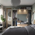 ProTuning PAX/MEHAMN/AULI Wardrobe with sliding doors, white stained oak effect double sided/white stained oak effect mirror glass, 200x66x201 cm