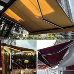 Waterproof Motorized Patio Electric Retractable Awning - Remote Control Sun Protection Shade Canopy for Deck, Window & Door, Ideal for Outdoor Spaces