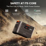 Jackery Explorer 3000V2 Solar Generator + 200W Solar Panel + 5M Extension Cable, 3072Wh LiFePO4, 2990W Output, Portable Power Station for Home Use, RVs, Camping & Emergency Backup