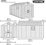 Lifetime 60282 Heavy Duty Garden Storage Shed, 7 x 12 ft (213 x 366 cm), High-Density Polyethylene (HDPE), Steel-Reinforced Apex Roof, Tan