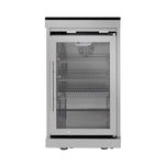 Castelle Flame Astoria 94-Inch 6-Burner 85K BTU Outdoor Kitchen Grill Island with Wine Cooler, Rotisserie, Cabinets, and Granite Countertops
