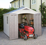 Keter Factor Outdoor Garden Storage Shed, Beige, 8 x 11 ft, 17197917