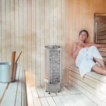 Harvia Cilindro UL Certified Electric Sauna Heater with Xenio CX45 Digital Control Panel & Sauna Stones