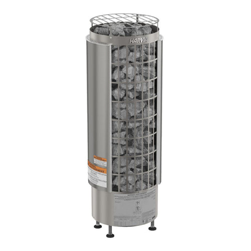 Harvia Cilindro UL Certified Electric Sauna Heater with Xenio CX45 Digital Control Panel & Sauna Stones