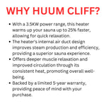 Huum Cliff Mini 4 3.5KW Electric Sauna Heater With Digital Controller & Sauna Stones