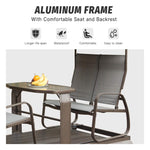 Alora 4-Seat Outdoor Aluminum Patio Swing Glider Bench with Canopy