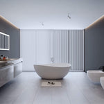 Alora Luxury 63-Inch Matte White Freestanding Soaking Bathtub With Overflow And Pop-Up Drain