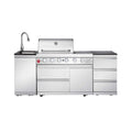 Castelle Flame Deluxe 4-Burner 72000 BTU Stainless Steel BBQ Island
